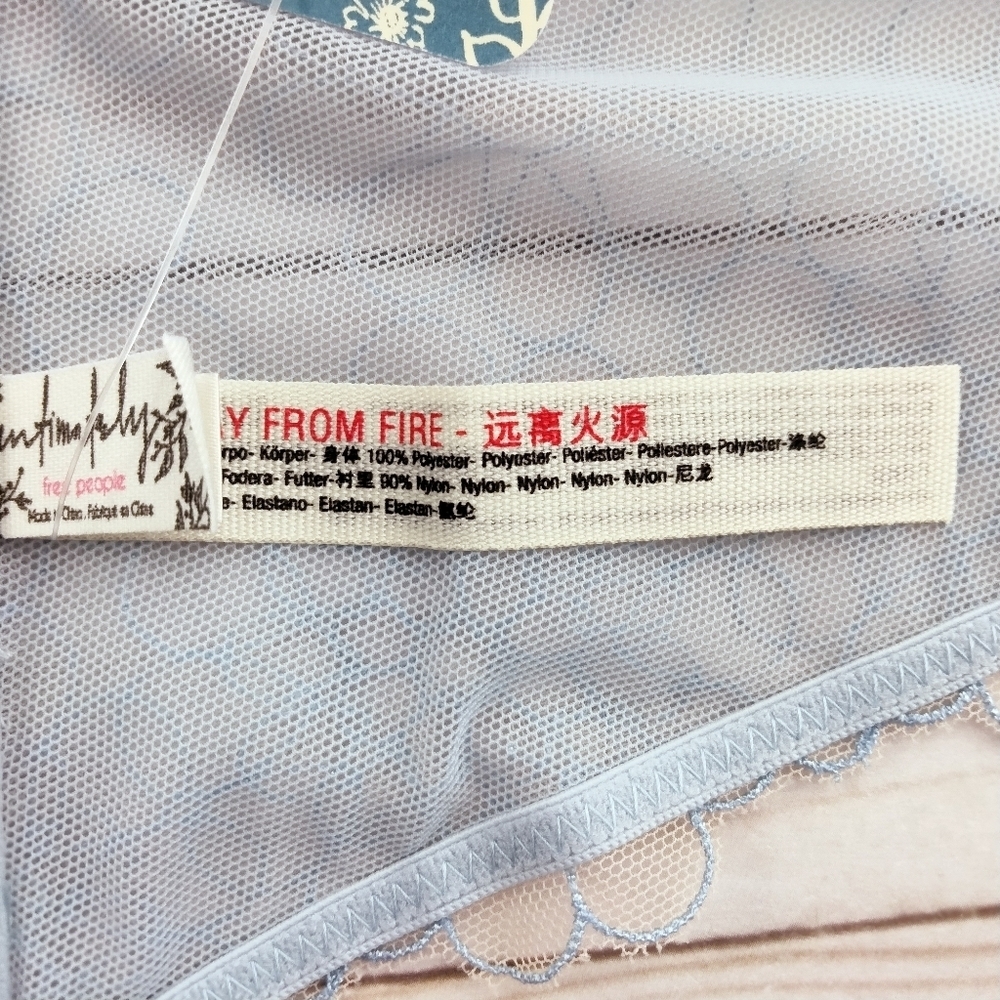 Free People Pale Blue Lace Triangle Bralette - Picture 4 of 6